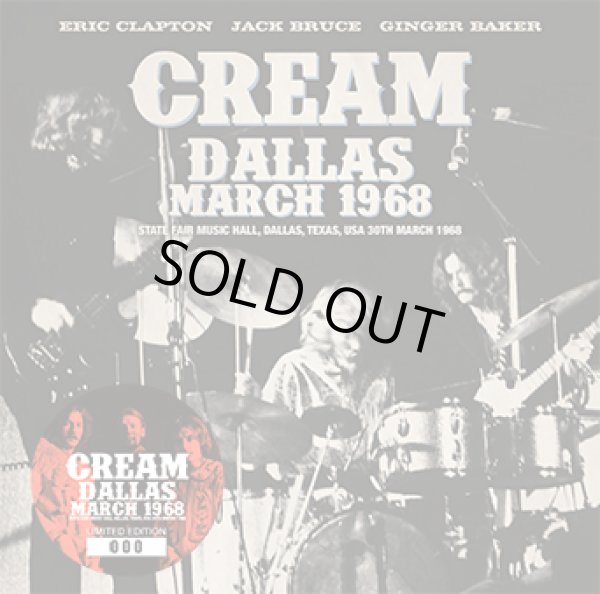 Photo1: CREAM - DALLAS MARCH 1968 CD [Beano-217] ★★★STOCK ITEM / HOT WINTER SALE★★★ (1)