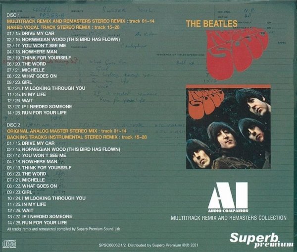 Photo2: THE BEATLES - RUBBER SOUL: AI - AUDIO COMPANION(2CD) MULTITRACK REMIX AND REMASTERS COLLECTION [2CD] [Superb Premium] ★★★STOCK ITEM / SPECIAL PRICE★★★ (2)