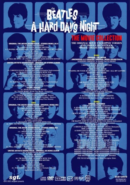 Photo2: THE BEATLES - A HARD DAY'S NIGHT : THE MOVIE SPECIAL COLLECTION THE ORIGINAL MOVIE UNCROPPED VERSION AND VARIOUS SOUNDTRACK [SGT] (2)