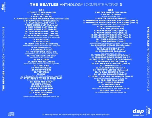 Photo2: THE BEATLES - ANTHOLOGY : COMPLETE WORKS 3 2CD [DAP] (2)