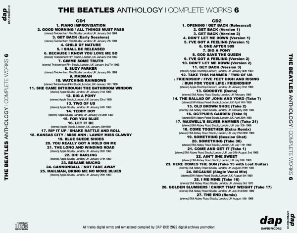 Photo2: THE BEATLES - ANTHOLOGY : COMPLETE WORKS 6 2CD [DAP] (2)
