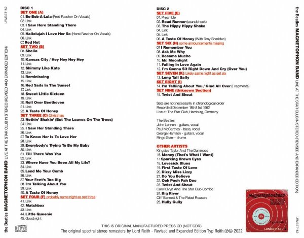 Photo2: THE BEATLES / MAGNETOPHON BAND : LIVE AT THE STAR CLUB IN STEREO (REVISED AND EXPANDED EDITION) 2CD (2)