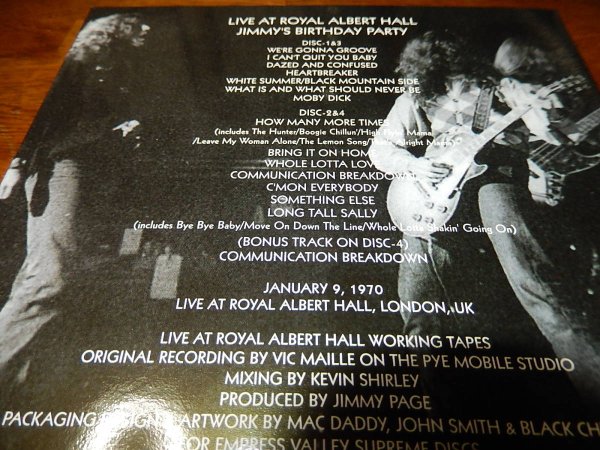 Photo5: LED ZEPPELIN - LIVE AT ROYAL ALBERT HALL 4CD 1st EDITION MEGA RARE!!!  [EMPRESS VALLEY] ★★★STOCK ITEM / OUT OF PRINT ★★★ (5)