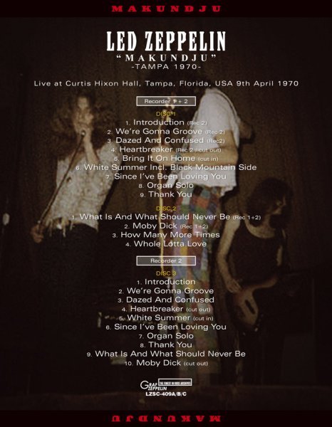 Photo2:  LED ZEPPELIN - MAKUNDJU: TAMPA 1970 (3CD) [GRAF ZEPPELIN] (2)