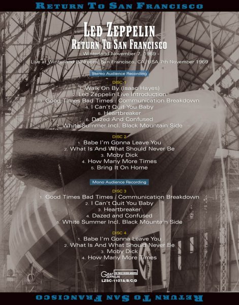 Photo2: LED ZEPPELIN - RETURN TO SAN FRANCISCO: Winterland Nov. 7, 1969 4CD [GRAF ZEPPELIN] (2)