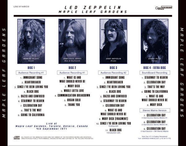 LED ZEPPELIN - MAPLE LEAF GARDENS 4CD [GRAF ZEPPELIN] - lighthouse