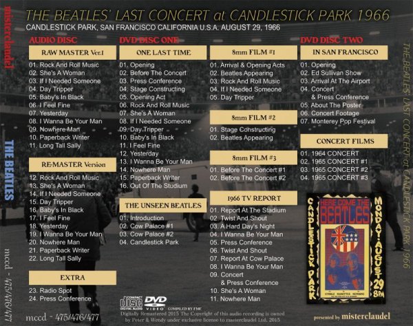 Photo2: THE BEATLES - BEATLES' LAST CONCERT at CANDLESTICK PARK 1966 CD + 2DVD [MISTERCLAUDEL] (2)