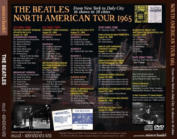 Photo2: THE BEATLES - NORTH AMERICAN TOUR 1965 2CD + 2DVD [MISTERCLAUDEL] (2)