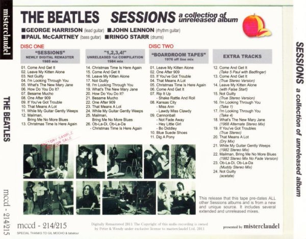 Photo2: THE BEATLES - SESSIONS a collection of unreleased album 2CD [MISTERCLAUDEL] (2)