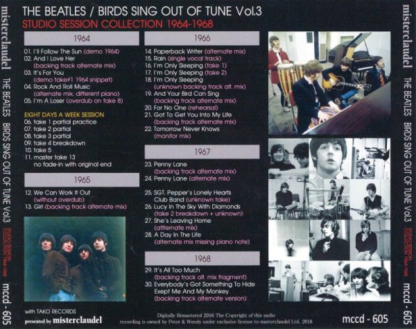 Photo2: THE BEATLES - BIRDS SING OUT OF TUNE VOL.3 CD [MISTERCLAUDEL] (2)