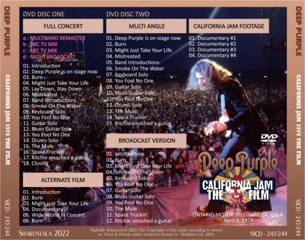 Photo2: DEEP PURPLE - 1974 CALIFORNIA JAM THE FILM 2DVD [SHAKUNTALA] (2)