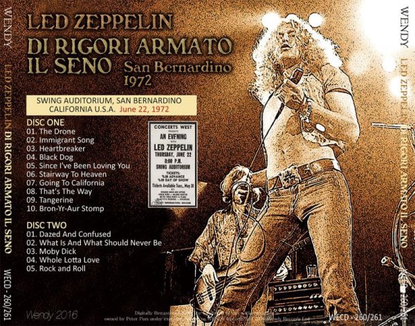 Photo2: LED ZEPPELIN - DI RIGORI ARMATO IL SENO 1972 2CD [WENDY] (2)