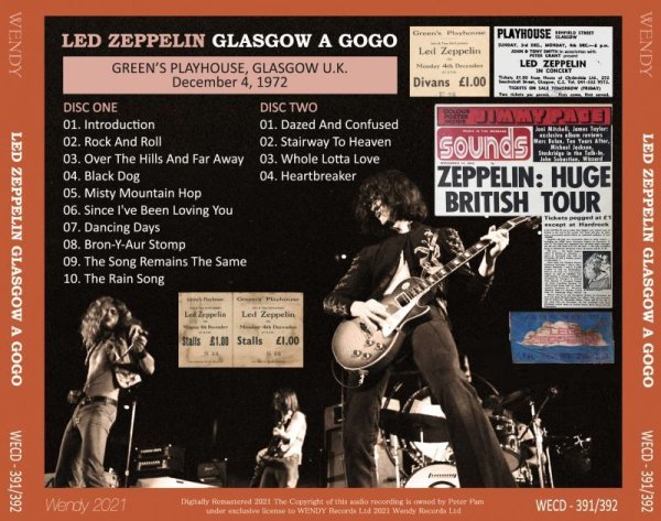 Photo2: LED ZEPPELIN - 1972 GLASGOW A GO GO 2CD [WENDY] (2)