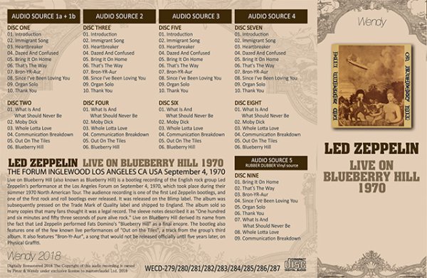 Photo2: LED ZEPPELIN - LIVE ON BLUEBERRY HILL 1970 9CD [WENDY] (2)