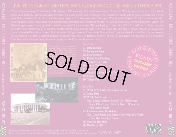 Photo2: LED ZEPPELIN - LIVE ON BLUEBERRY HILL remaster version 2CD [WENDY] (2)