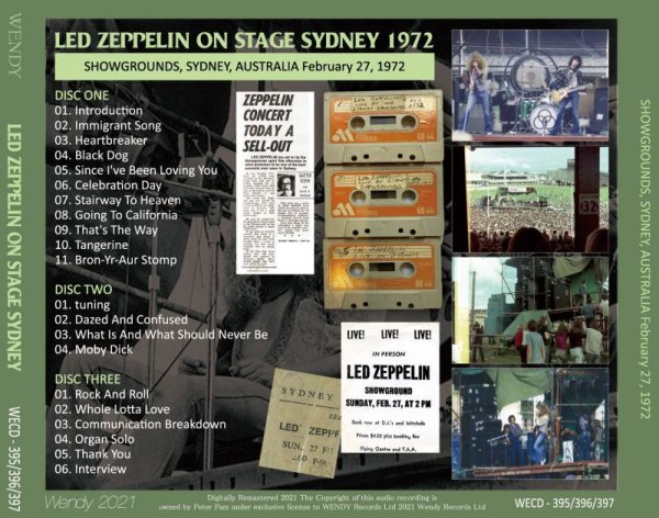 Photo2: LED ZEPPELIN - 1972 ON STAGE SYDNEY 3CD [WENDY] (2)