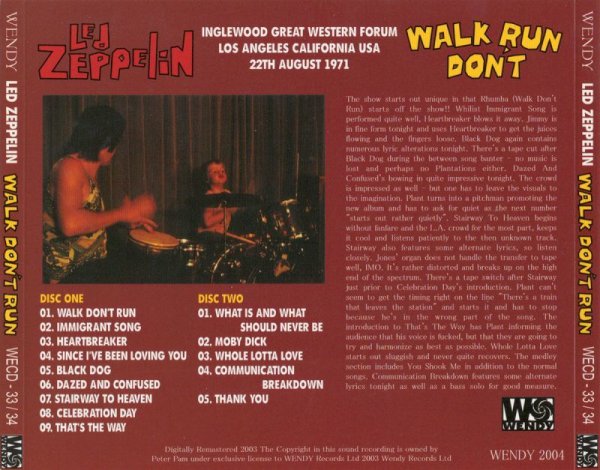 Photo2: LED ZEPPELIN - WALK DON'T RUN 2CD [WENDY] (2)