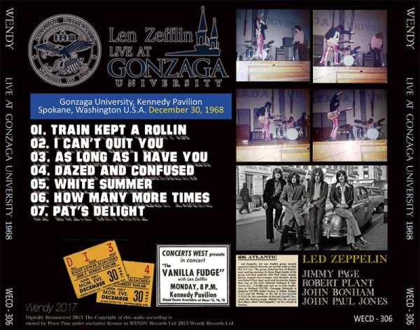 Photo2: LED ZEPPELIN - LIVE AT GONZAGA UNIVERSITY 1968 2CD [WENDY] (2)