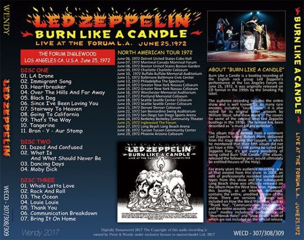 Photo2: LED ZEPPELIN - BURN LIKE A CANDLE Ver. 2017 3CD [WENDY] (2)