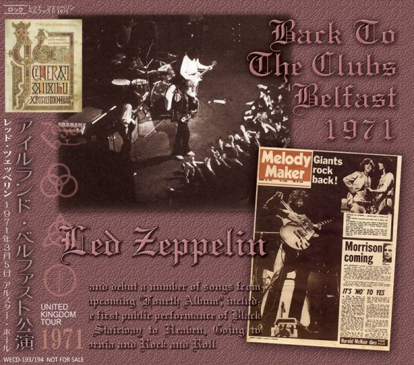 Photo1: LED ZEPPELIN - BACK TO THE CLUBS BELFAST 1971 2CD [WENDY] (1)