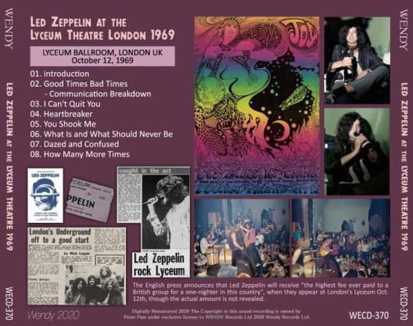 Photo2: LED ZEPPELIN - 1969 AT THE LYCEUM THEATRE CD [WENDY] (2)