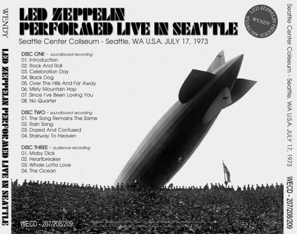 Photo2: LED ZEPPELIN - PERFORMED LIVE IN SEATTLE 1973 3CD [WENDY] (2)