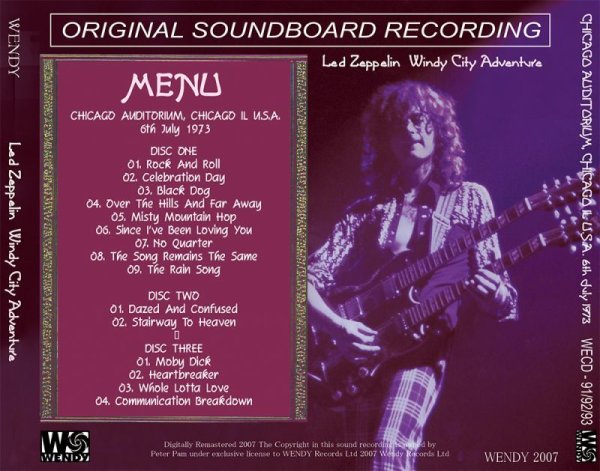 Photo2: LED ZEPPELIN - WINDY CITY ADVENTURE 3CD [WENDY] (2)