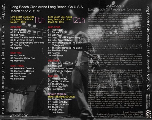 Photo2: LED ZEPPELIN - LONG BEACH CONTINUOUS PERFORMANCES 6CD [WENDY] (2)