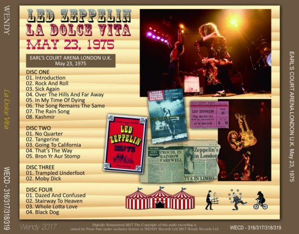 Photo2: LED ZEPPELIN - EALR'S COURT May 23, 1975 4CD [WENDY] (2)