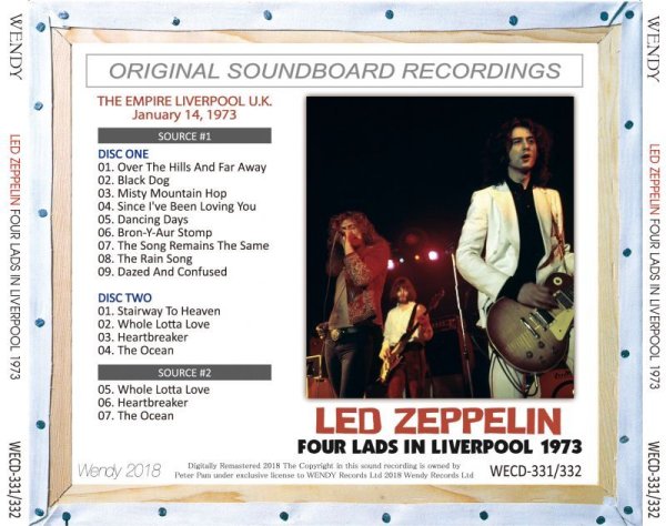 Photo2: LED ZEPPELIN - 1973 FOUR LADS IN LIVERPOOL 2CD [WENDY] (2)