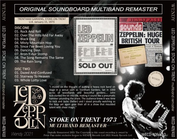 LED ZEPPELIN - 1973 STOKE ON TRENT multiband remaster 2CD [WENDY