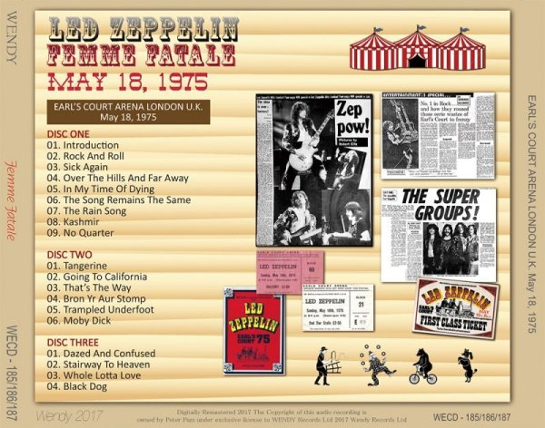 Photo2: LED ZEPPELIN - EALR'S COURT May 18, 1975 3CD [WENDY] (2)