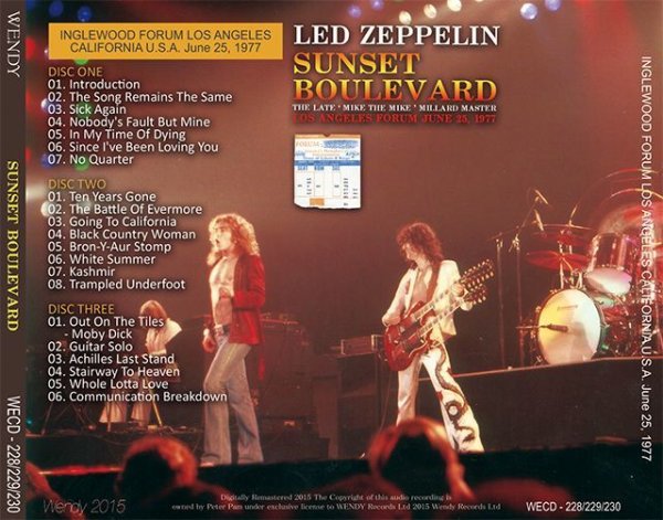 Photo2: LED ZEPPELIN - SUNSET BOULEVARD 1977 3CD [WENDY] (2)