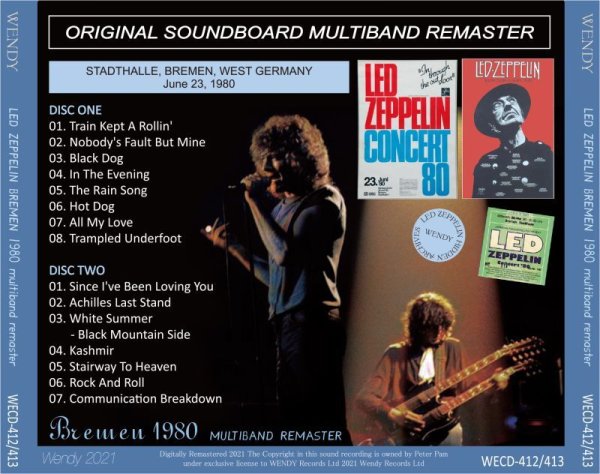 Photo2: LED ZEPPELIN - 1980 BREMEN MULTIBAND REMASTER 2CD [WENDY] (2)