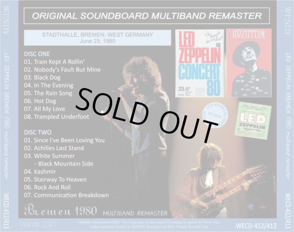 Photo2: LED ZEPPELIN - 1980 BREMEN MULTIBAND REMASTER 2CD [WENDY] (2)