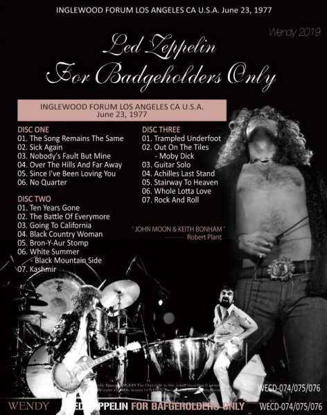 Photo2: LED ZEPPELIN - FOR BADGEHOLDERS ONLY 3CD [WENDY] (2)