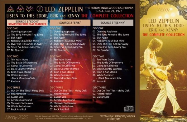 Photo2: LED ZEPPELIN - 1977 LISTEN TO THIS, EDDIE COMPLETE COLLECTION 9CD [WENDY] (2)