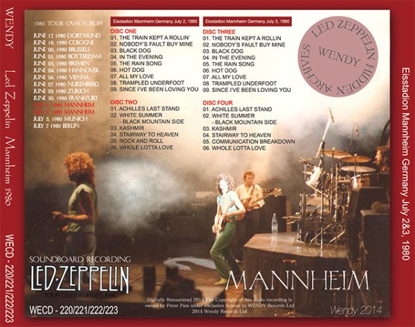 Photo2: LED ZEPPELIN - MANNHEIM TWO DAYS 4CD [WENDY] (2)