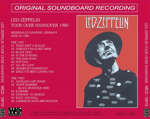 Photo2: LED ZEPPELIN - TOUR OVER HANNOVER 2CD [WENDY] (2)