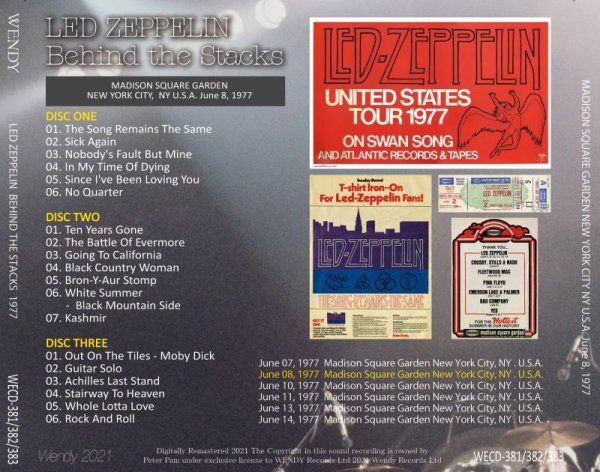 Photo2: LED ZEPPELIN - 1977 BEHIND THE STACKS 3CD [WENDY] (2)