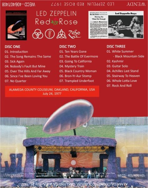 Photo2: LED ZEPPELIN - 1977 RED ROSE 3CD [WENDY] (2)