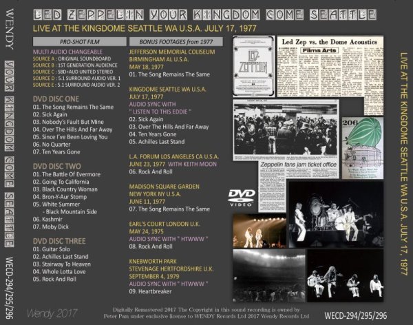 Photo6: LED ZEPPELIN - YOUR KINGDOM COME SEATTLE 1977 3CD + 3DVD [WENDY] (6)