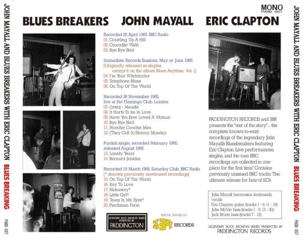Photo2: ERIC CLAPTON - BLUES BREAKERS - BLUES BREAKING 2CD [PADDINGTON] (2)