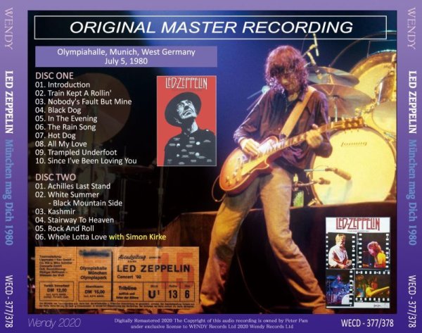 Photo2: LED ZEPPELIN - 1980 MUNCHEN MAG DICH 2CD [WENDY] (2)