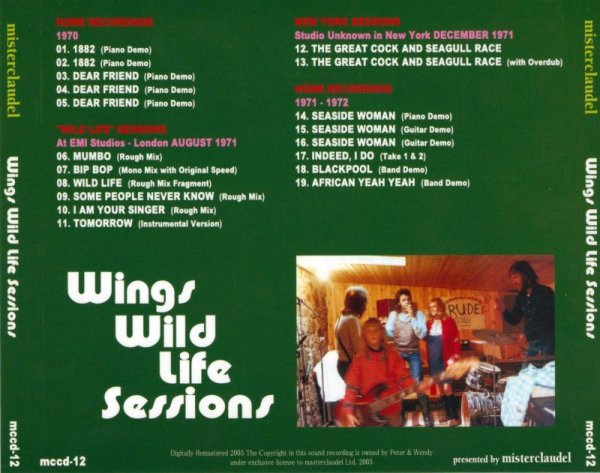 Photo2: PAUL McCARTNEY - WINGS WILD LIFE SESSIONS CD [MISTERCLAUDEL] (2)