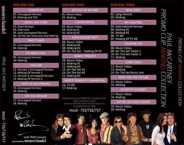 Photo2: PAUL McCARTNEY - PROMO CLIP MAKING COLLECTION 3DVD [MISTERCLAUDEL] (2)