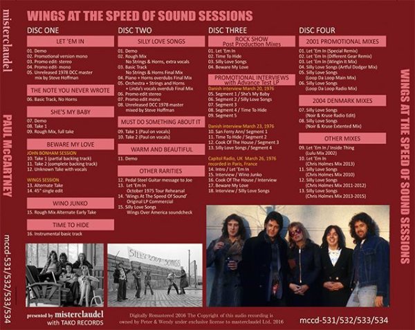 Photo2: PAUL McCARTNEY - SPEED OF SOUND SESSIONS 4CD [MISTERCLAUDEL] (2)