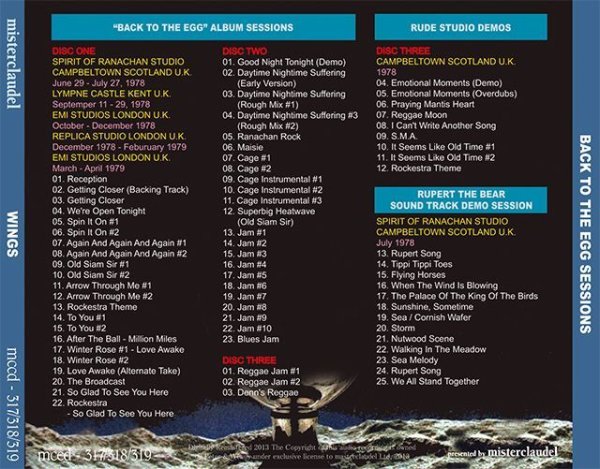 Photo2: PAUL McCARTNEY - BACK TO THE EGG SESSIONS 3CD [MISTERCLAUDEL] (2)