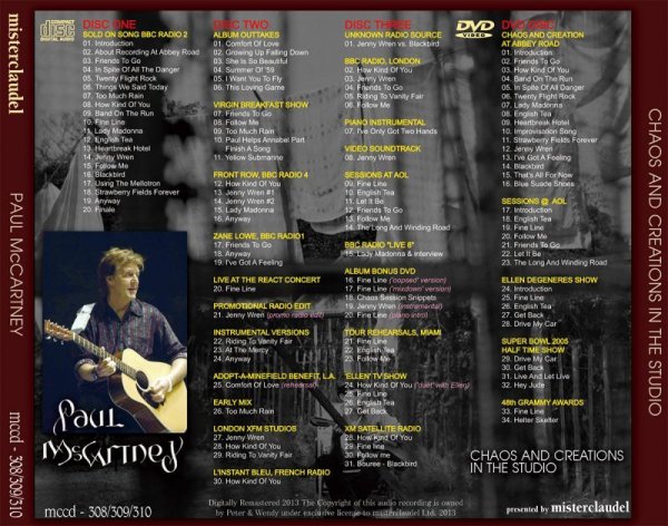Photo2: PAUL McCARTNEY - CHAOS AND CREATIONS IN THE STUDIO 3CD + DVD [MISTERCLAUDEL] (2)