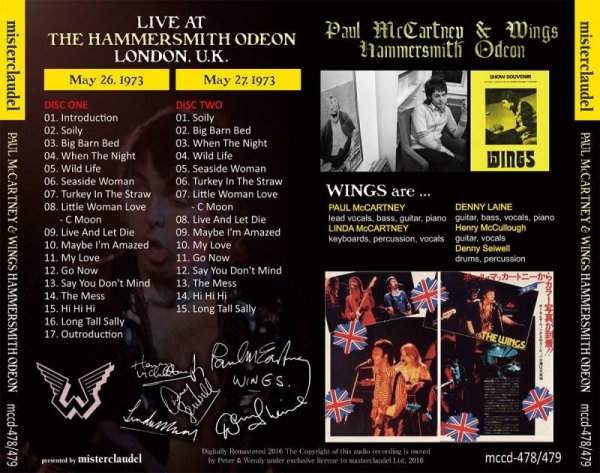 Photo2: PAUL McCARTNEY - HAMMERSMITH ODEON 1973 2CD [MISTERCLAUDEL] (2)